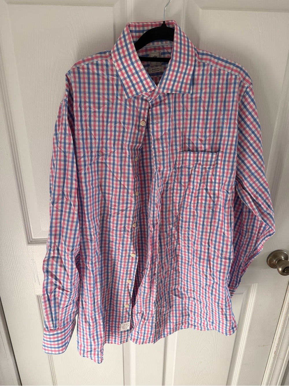 Peter Millar Pink and Blue Checked Button-Down Shirt 16.5 L